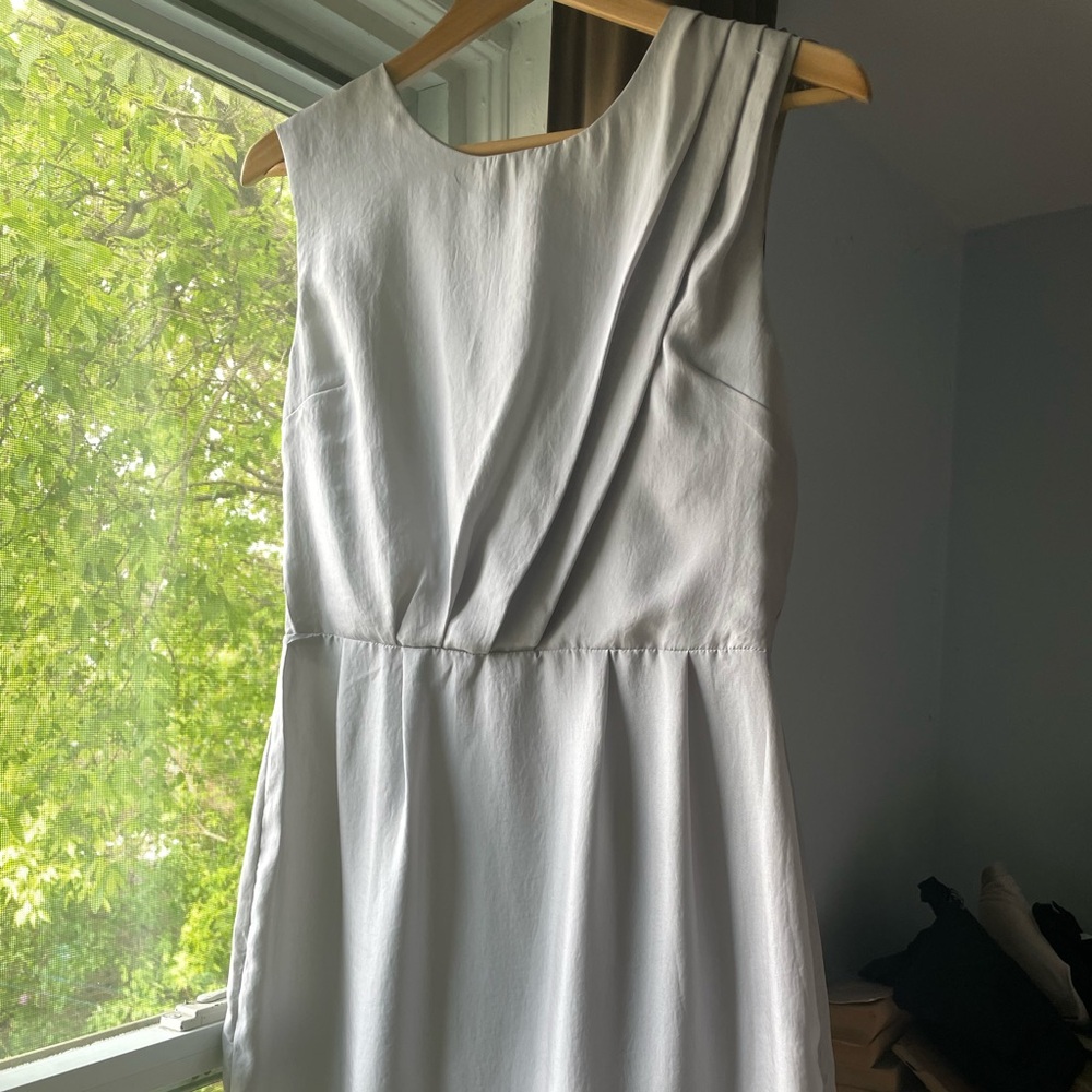 Slate Blue/Silver Pleated Dress